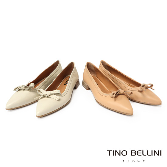 TINO BELLINI 貝里尼 歐洲進口 MJUS 都會雅緻淺口娃娃平底鞋FSBM005-3(米色)
