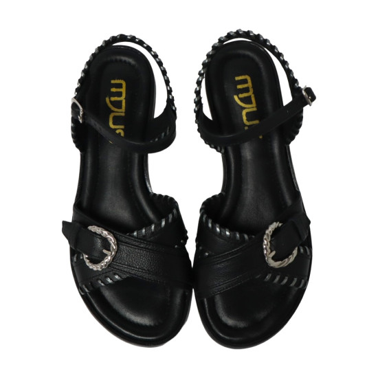 TINO BELLINI 貝里尼 歐洲進口 MJUS 個性金屬編織平底涼鞋FSJM004-1(黑色)