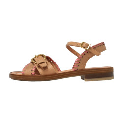 TINO BELLINI 貝里尼 歐洲進口 MJUS 個性金屬編織平底涼鞋FSJM004-9(駝色)