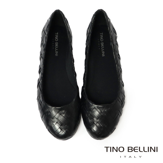 TINO BELLINI 貝里尼 巴西時尚編織娃娃鞋FWBT033E-1(黑色)