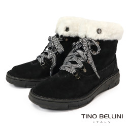 【TINO BELLINI 貝里尼】北歐風帥氣刷毛平底雪靴FWJV001-1(黑色) 【TINO BELLINI 貝里尼】北歐風帥氣刷毛平底雪靴FWJV001-1(黑色)