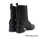 【TINO BELLINI 貝里尼】沉穩帶俏真皮中靴FWNV028-1(黑色)