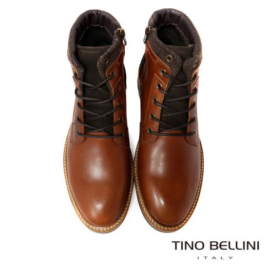 【TINO BELLINI 貝里尼】男款 葡萄牙 進口 好穿脫 短靴 HM5T021-6(咖啡色)