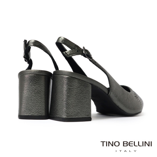 TINO BELLINI 貝里尼 巴西進口 激光雕花尖頭露跟鞋 FW2T003-E(灰色)