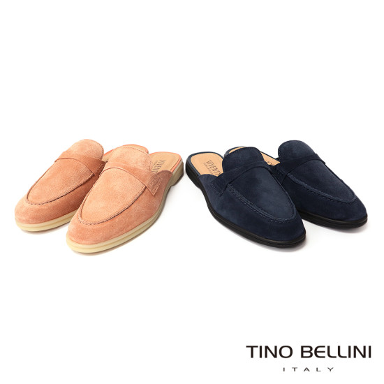 TINO BELLINI 貝里尼 巴西進口 麂皮穆勒鞋FW7V001-4(藍色)