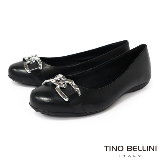 TINO BELLINI 貝里尼 巴西進口 平底小香風娃娃鞋FWBT039-1(黑色)