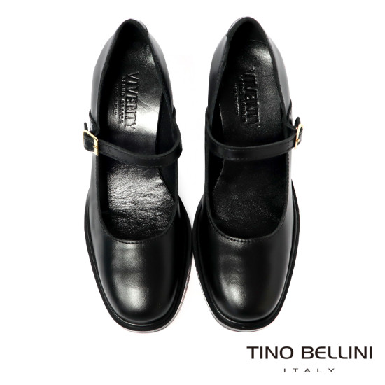 TINO BELLINI 貝里尼 義大利進口 瑪莉珍中跟鞋FWEV019-1(黑色)