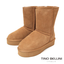 【TINO BELLINI 貝里尼】經典造型 百搭 素面 厚底 中筒 羊毛 雪靴FWLT001-9(駝色) 【TINO BELLINI 貝里尼】經典造型 百搭 素面 厚底 中筒 羊毛 雪靴FWLT001-9(駝色)