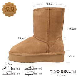 【TINO BELLINI 貝里尼】經典造型 百搭 素面 厚底 中筒 羊毛 雪靴FWLT001-9(駝色) 【TINO BELLINI 貝里尼】經典造型 百搭 素面 厚底 中筒 羊毛 雪靴FWLT001-9(駝色)