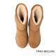 【TINO BELLINI 貝里尼】經典造型 百搭 素面 厚底 中筒 羊毛 雪靴FWLT001-9(駝色)