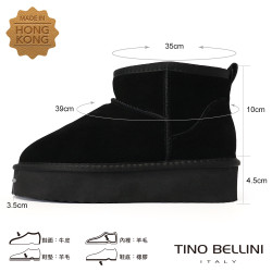 【TINO BELLINI 貝里尼】經典造型 百搭 素面 厚底 短筒 羊毛 雪靴FWLT002-1(黑色) 【TINO BELLINI 貝里尼】經典造型 百搭 素面 厚底 短筒 羊毛 雪靴FWLT002-1(黑色)