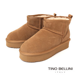 【TINO BELLINI 貝里尼】經典造型 百搭 素面 厚底 短筒 羊毛 雪靴FWLT002-9(駝色) 【TINO BELLINI 貝里尼】經典造型 百搭 素面 厚底 短筒 羊毛 雪靴FWLT002-9(駝色)
