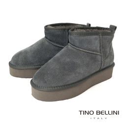 【TINO BELLINI 貝里尼】經典造型 百搭 素面 厚底 短筒 羊毛 雪靴FWLT002-E(灰色) 【TINO BELLINI 貝里尼】經典造型 百搭 素面 厚底 短筒 羊毛 雪靴FWLT002-E(灰色)