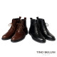 TINO BELLINI 貝里尼 真皮 帥氣 短筒 平底 軍靴 FWMT015-1(黑色)