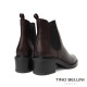 【TINO BELLINI 貝里尼】經典 真皮 拼接彈性 切爾西 短筒靴 FWNT043-A(酒紅色)