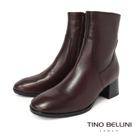 TINO BELLINI 貝里尼 柔軟真皮經典中短靴FWNT044-A(酒紅色)