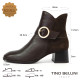 TINO BELLINI 貝里尼 金屬 圓形飾扣 潮流拼接 短靴 FWNT045-6(咖啡色)