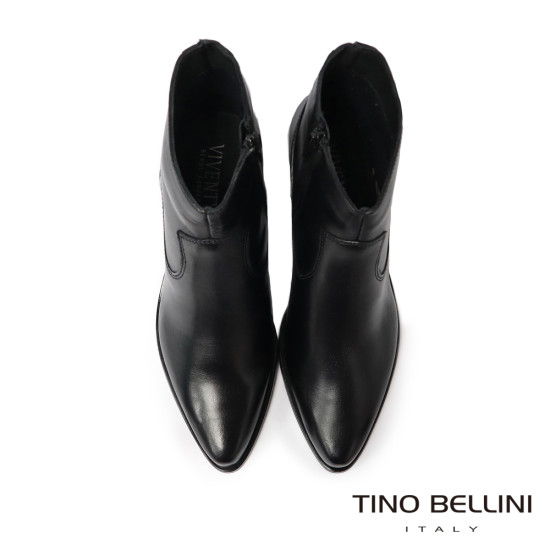 TINO BELLINI 貝里尼 素面真皮尖頭短靴FWNV027-1(黑色)
