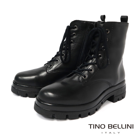 TINO BELLINI 貝里尼 沉穩帶俏 真皮 中靴 FWNV030-1(黑色)