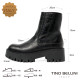 TINO BELLINI 貝里尼 義大利壓紋印花厚底中靴FWQT003-1(黑色)
