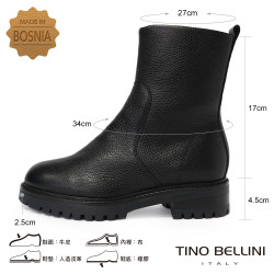 TINO BELLINI 貝里尼 真皮壓紋平底中統靴FWST004-1(黑色) TINO BELLINI 貝里尼 真皮壓紋平底中統靴FWST004-1(黑色)