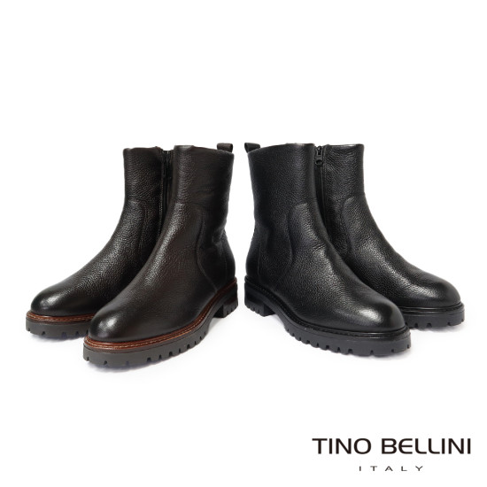 TINO BELLINI 貝里尼 真皮壓紋平底中統靴FWST004-6(咖啡色)