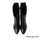 【TINO BELLINI 貝里尼】百搭復古粗跟切爾西尖頭中統靴FWTV010-1(黑色)