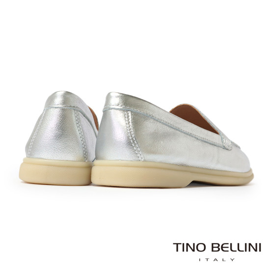 TINO BELLINI 貝里尼 巴西進口 銀色 舒適 樂福鞋 FYCT033-D(銀色)