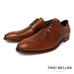 TINO BELLINI 貝里尼 葡萄牙進口 極簡素面真皮德比鞋 HM3T066-6(咖色)