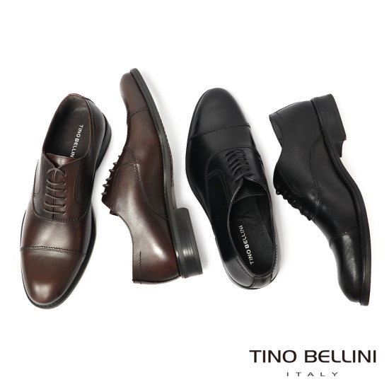 TINO BELLINI 貝里尼 突西尼亞進口 全天候型男雅痞橫飾牛津鞋 HM3T070-1(黑色)