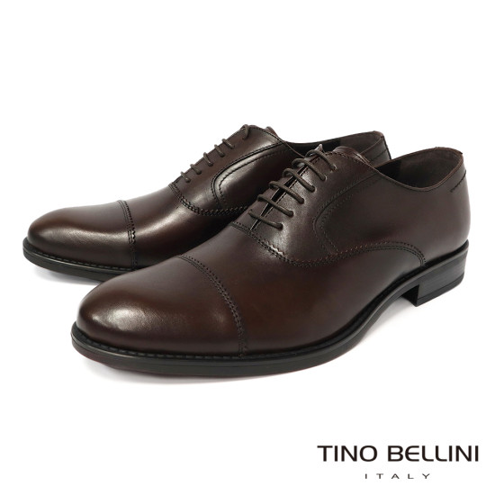 TINO BELLINI 貝里尼 突西尼亞進口 全天候型男雅痞橫飾牛津鞋 HM3T070-6(咖色)