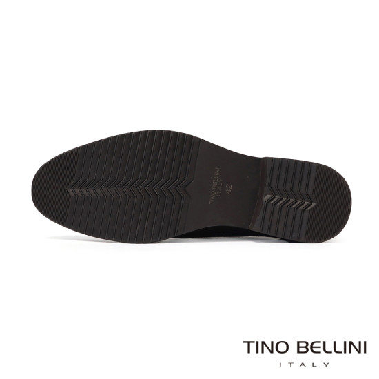 【TINO BELLINI 貝里尼】簡約素面真皮直套款商務紳士男皮鞋HM3T071-6(咖色)