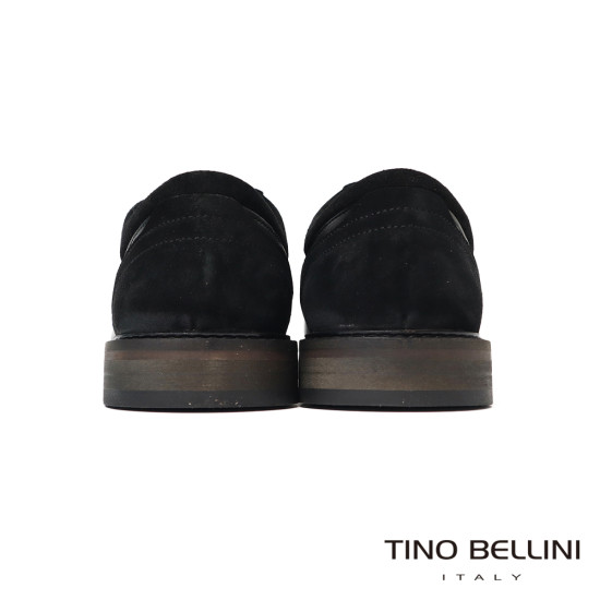 【TINO BELLINI 貝里尼】個性真皮拚接綁帶德比鞋紳士鞋男鞋皮鞋HM3T077-1(黑色)