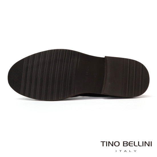 【TINO BELLINI 貝里尼】時尚型男細緻縫線雕花真皮綁帶德比鞋紳士鞋男鞋皮鞋HM3T080-6(深咖啡色)
