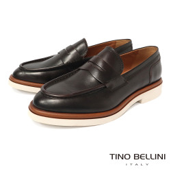 TINO BELLINI 貝里尼 突西尼亞進口 時尚休閒男士德比鞋 樂福鞋 HM4T026-6(咖色)