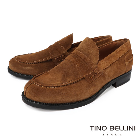 TINO BELLINI 貝里尼 突西尼亞進口 經典雅痞麂皮便士樂福鞋 HM4T027-9(駝色)