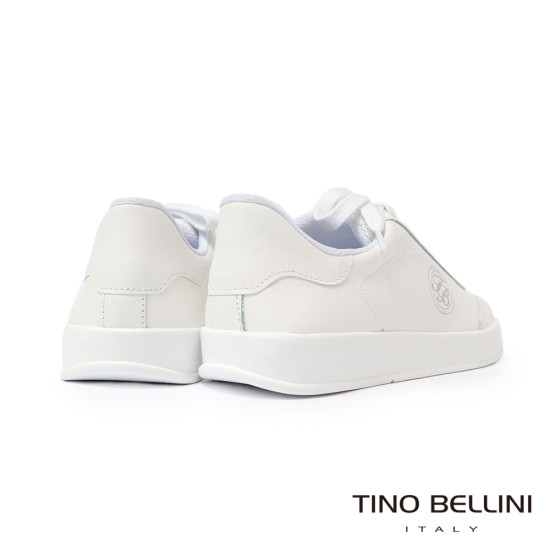 TINO BELLINI 貝里尼 巴西進口 簡約 復古 真皮 休閒 德訓鞋 LB0T027-0(白色)