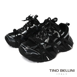 TINO BELLINI 貝里尼 香港進口 老爹鞋 復古 時髦 休閒鞋 運動鞋LB0T033-1(黑色)