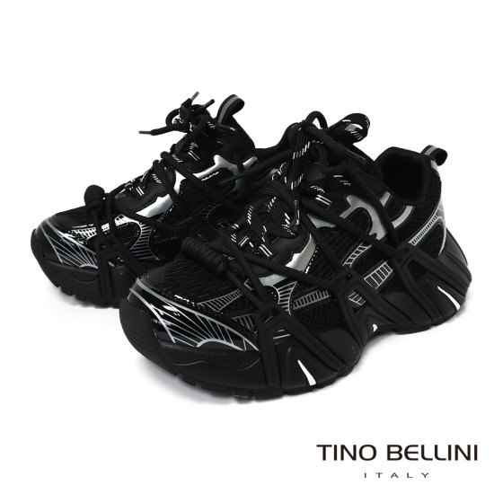 TINO BELLINI 貝里尼 香港進口 老爹鞋 復古 時髦 休閒鞋 運動鞋LB0T033-1(黑色)