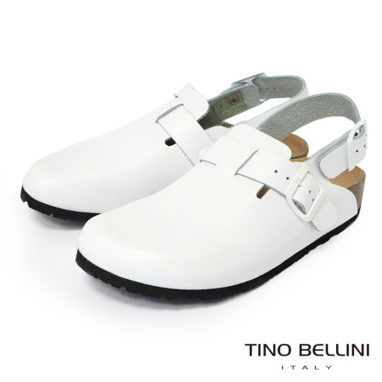 TINO BELLINI 貝里尼 歐洲進口 BIONATURA 腳床舒適鞋 真皮 軟木軟底鞋 FS0B002-0(白色)