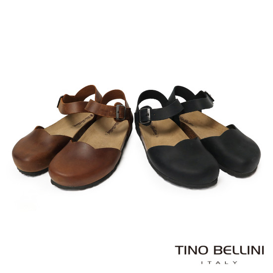TINO BELLINI 貝里尼 義大利進口 BIONATURA 娃娃鞋造型 軟木軟底 勃肯 拖鞋 FS0B003-1(黑色)