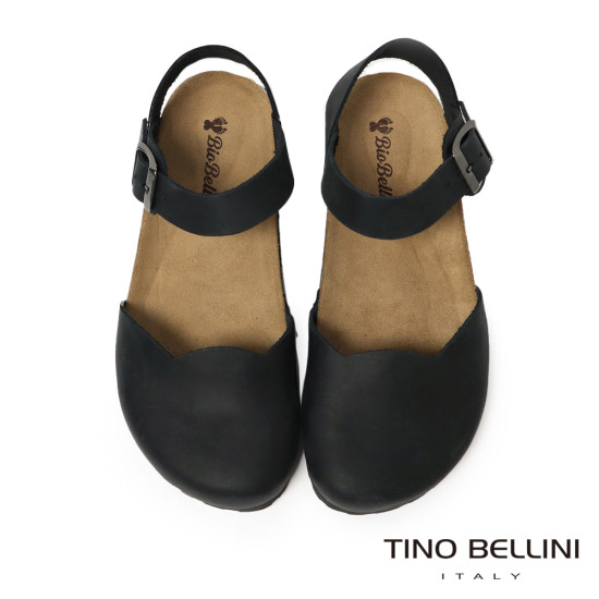 TINO BELLINI 貝里尼 義大利進口 BIONATURA 娃娃鞋造型 軟木軟底 勃肯 拖鞋 FS0B003-1(黑色)