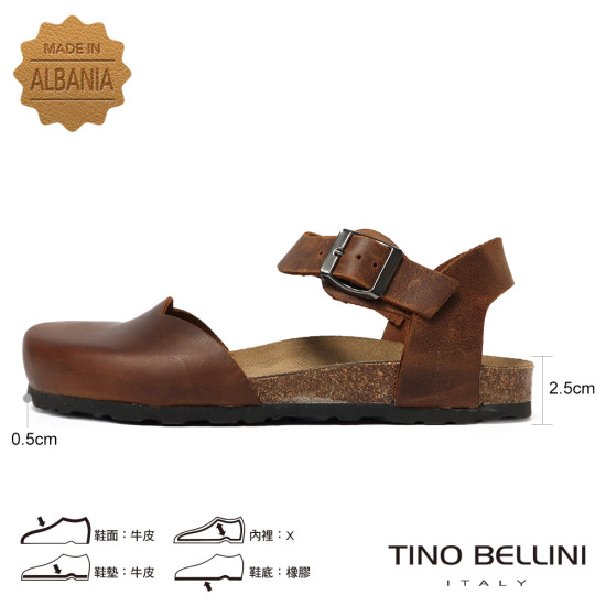 TINO BELLINI 貝里尼 義大利進口 BIONATURA 娃娃鞋造型 軟木軟底 勃肯 拖鞋 FS0B003-9(駝色)
