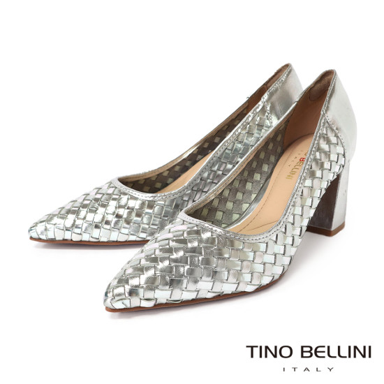 巴西編織粗跟鞋FSET010B-D(銀色)