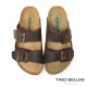 TINO BELLINI 貝里尼 歐洲進口 BIONATURA 腳床舒適鞋 真皮 雙飾扣造型 軟木軟底 拖鞋FSQB001-6