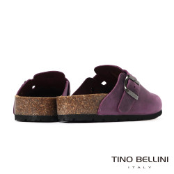 TINO BELLINI 貝里尼 歐洲進口 BIONATURA 腳床舒適鞋 真皮 經典造型 軟木軟底 拖鞋 FZ0B001-X(紫風色)