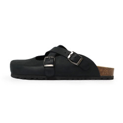 	TINO BELLINI 貝里尼 阿爾巴尼亞進口 BIONATURA 交叉造型 軟木軟底 拖鞋 FZ0B005-1(黑色)