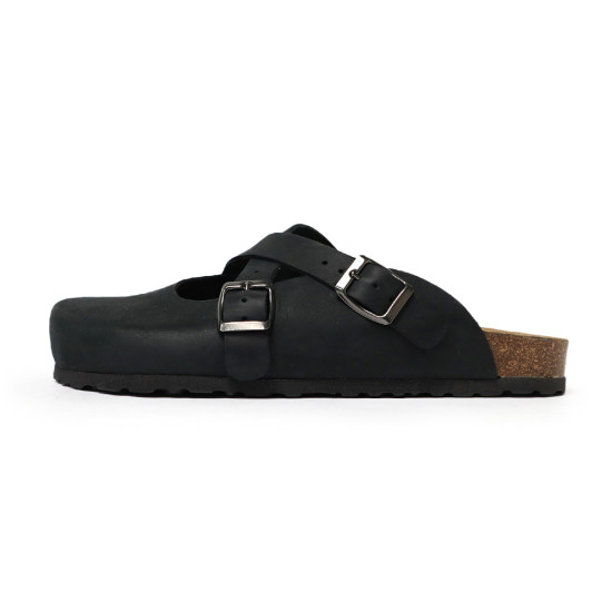 	TINO BELLINI 貝里尼 阿爾巴尼亞進口 BIONATURA 交叉造型 軟木軟底 拖鞋 FZ0B005-1(黑色)