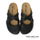 	TINO BELLINI 貝里尼 阿爾巴尼亞進口 BIONATURA 交叉造型 軟木軟底 拖鞋 FZ0B005-1(黑色)