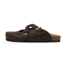 TINO BELLINI 貝里尼 歐洲進口 BIONATURA 腳床舒適鞋 交叉造型 軟木軟底 拖鞋 FZ0B005-6(咖色)